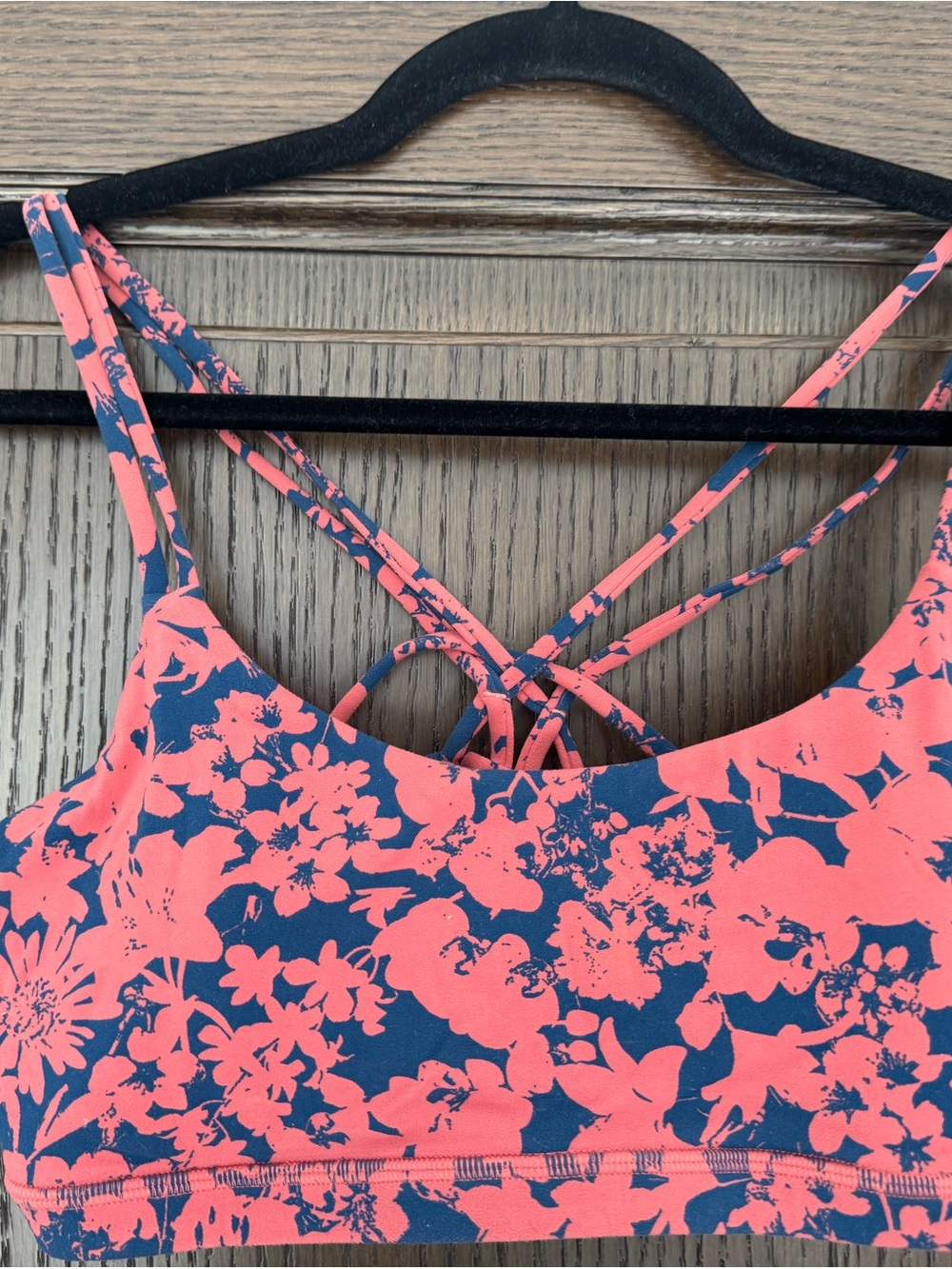 Lululemon Floral Strappy Sports Bra, size 10